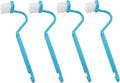 4PCS V-Shape Plastic Curved Brush Blue 7.9x1.4 inch Toilet Corner Edge Cleaning Brush S-Shape Toilet Cleaning Brush Curved Handle Sanitary Brush Bathroom Brush