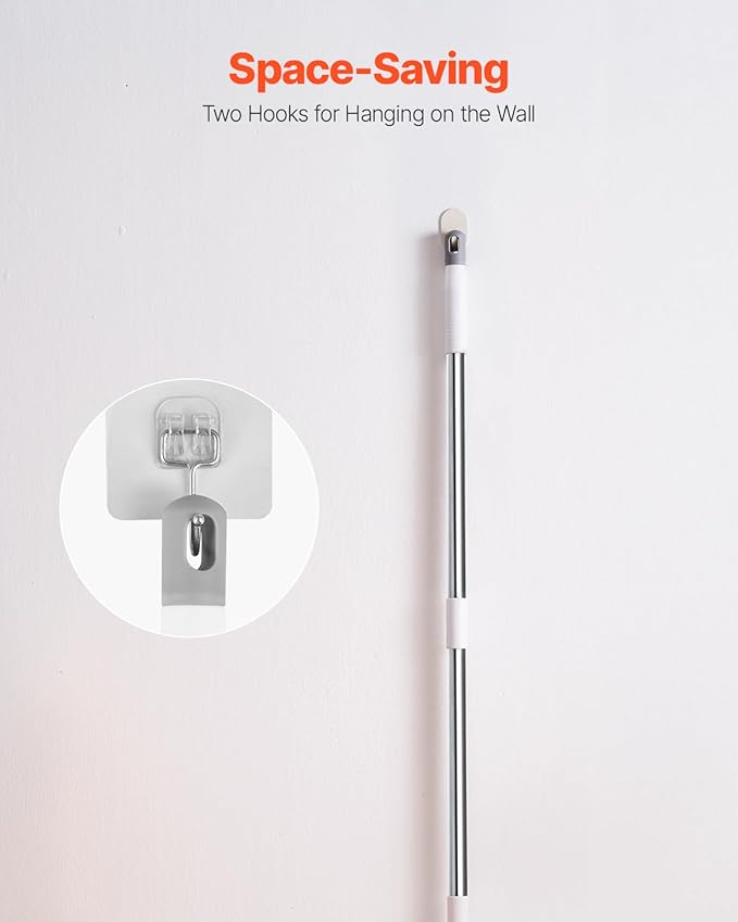 VEVOR Pet Hair Removal Broom, 58.46 in Adjustable Long Handle, Rubber Broom with Built in Squeegee Reusable Dog Cat Hair Remover, for Couch Furniture Hardwood Floor Tile