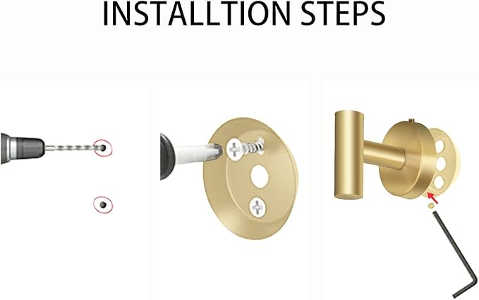 Towel Hooks, SUS 304 Stainless Steel Hooks, Heavy Duty Door Hanger Towel Robe Clothes Cabinet Closet Sponges Hook for Bathroom Kitchen Garage Gotel (Gold, 2 Pcs)