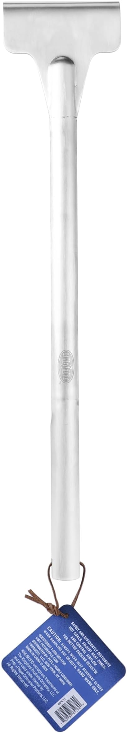Kingsford Charcoal Rake, Stainless Steel Coal Tool, Rust Resistant BBQ Accessory, 21 Inch Long Handle, 4 Inch Wide Head