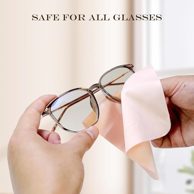 PERFECTSIGHT Microfiber Cleaning Cloth | Eyeglass Lens Cleaner [6 Pack, 5.7x6.7 Inch] Glasses, Phone, Camera, Computer Screen Cleaning | Safe for All Coated Lenses - Pink