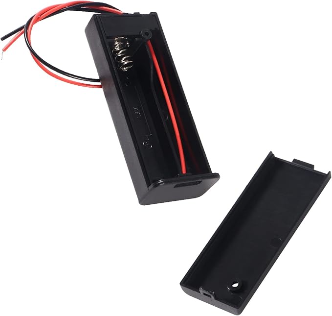 8Pcs 1 Slots 1.5V AA Battery Case Holder 1 x 1.5V AA Battery Spring Clip Storage Box with Wire and ON/Off Switch