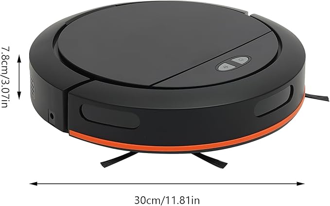 Robot Sweeping Machine, 3-in-1 Sweeping Machine, Robot Vacuum Cleaner, Cordless Sweeping Machine, Push Button/APP Control, 3-Cleaning Mode, for Pet Hair, Hard Floor, Low Carpet (Black)