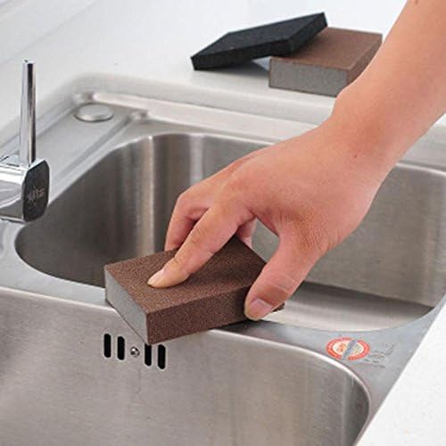 6 Pcs Heavy Duty Scrub Sponge， Magic Emery Sponge Brush,Nano Emery Sponge&Cleaning Sponge，Cleaning Brushes for Household use，Dark Brown