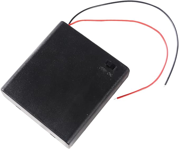 4Pcs 4 Slots 1.5V AA Battery Case Holder 4 x 1.5V AA Battery Spring Clip Storage Box with Wire and ON/Off Switch