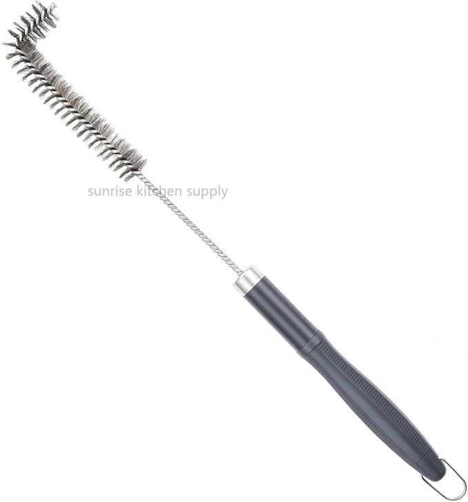 SUNRISE Fryer Brush with Long Handle (Stainless Steel with Plastic Handle, L Brush)