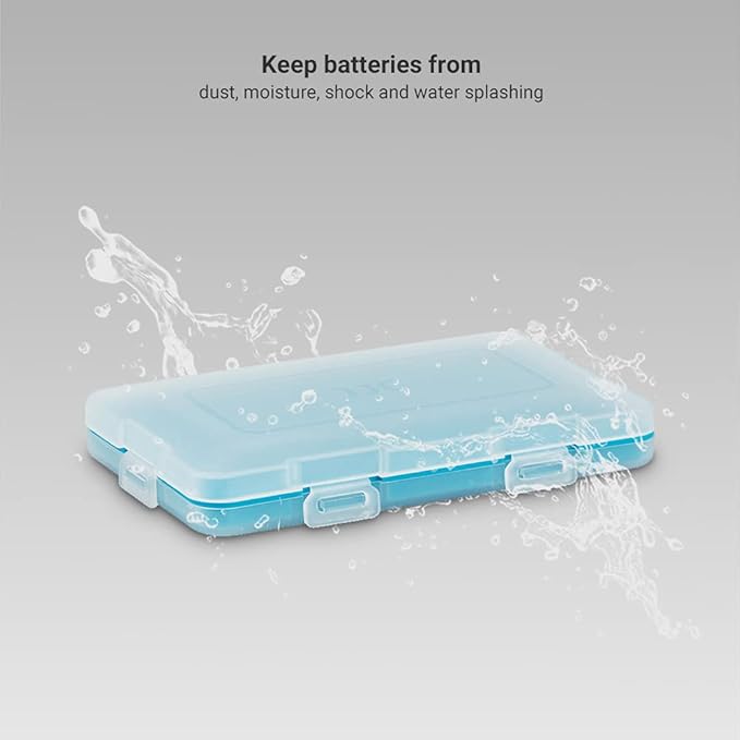 JJC Silicone CR2 Battery Case Holder Organizer, PP Battery Storage Box for 12pcs CR2 / CR15H270 Batteries, Water-Resistant and Easy to Carry