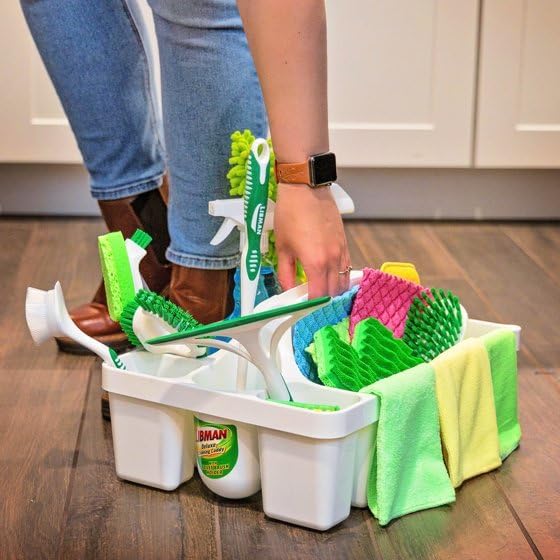 Deluxe Maid Cleaning Caddy (2-Pack) – Durable Multi-Compartment Organizer for Household, Janitorial, and Commercial Cleaning Supplies