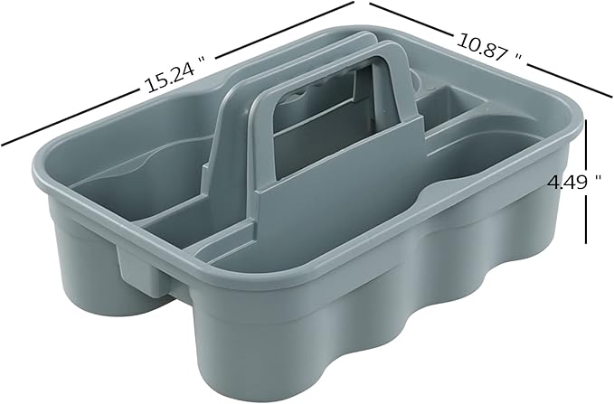 Begale 4-Pack Commercial Products Deluxe Carry Caddy for Cleaning Products, 2 Compartment Plastic Cleaning Basket