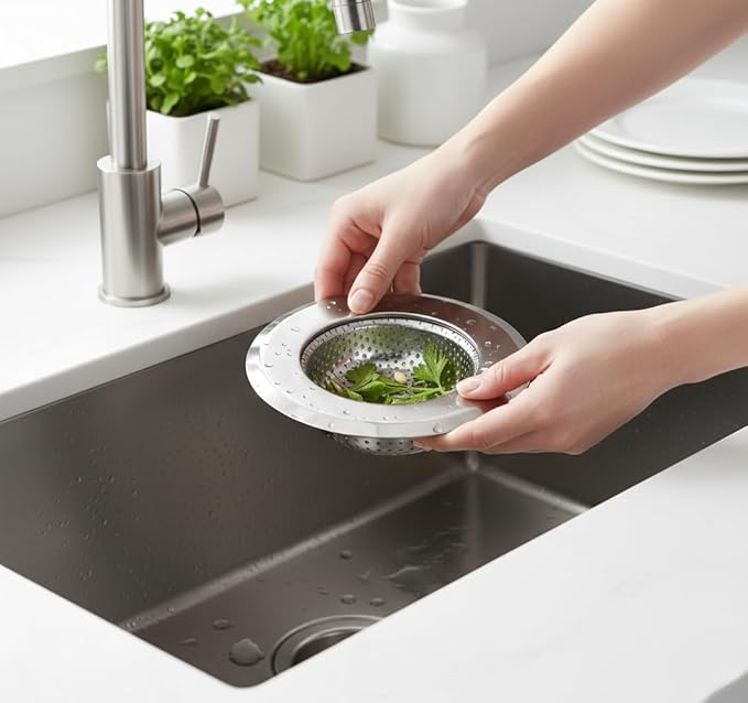 3-Pack 4.5 Inch Sink Strainers with Micro Mesh – Stainless Steel Kitchen Drain Strainer Basket, Dishwasher Safe & Rust-Proof, Fits Most Standard Sinks