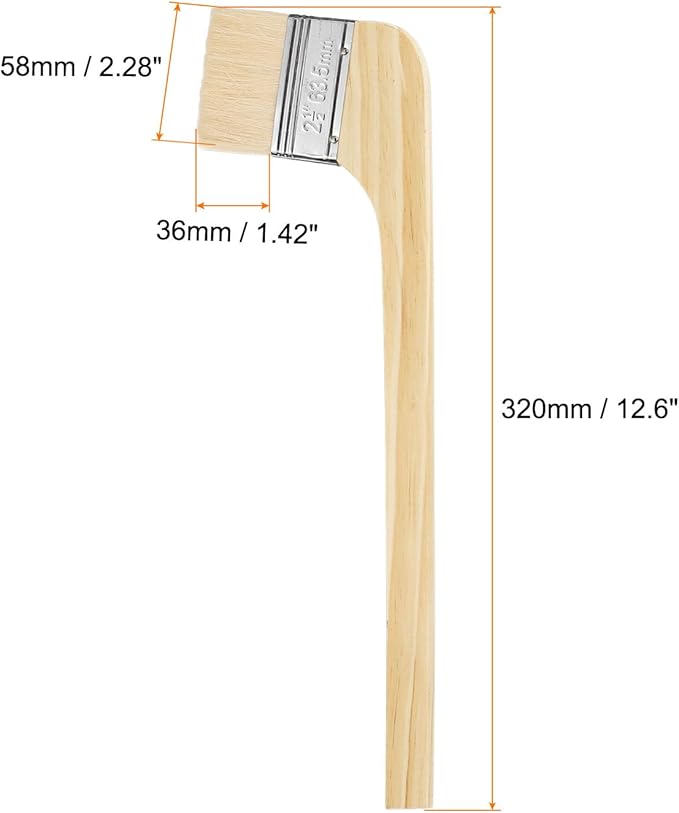HARFINGTON Paint Brush 2Pcs 2.5" Brush Width Soft Wool Variety Angled Bend Brushes Radiator Paint Brush for Painting Furniture Walls Treatment, White