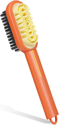2 in 1 Multifunctional Shoe Brushes, Orange Long Handle Shoe Cleaning Tools Supplies Soft Plastic Bristles 360° Thorough Cleaning for Suede & Nubuck Cleaning