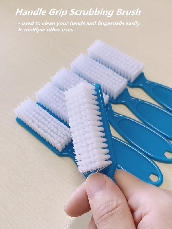 6Pcs Nail Brush for Cleaning Fingernails, Handle Grip Cleaning Brush for Nail and Toenail, Nail Dust Brush Manicure Pedicure Tools Scrubbing Brush Women Men Home Salon(Blue)