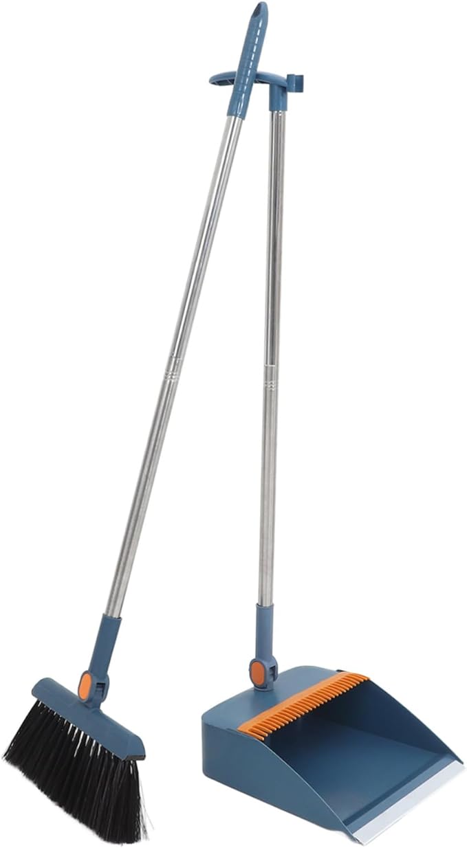 Collapsible Broom Dustpan Set Standing Dustpan Home Cleaning Tools Stainless Steel Garage Broom