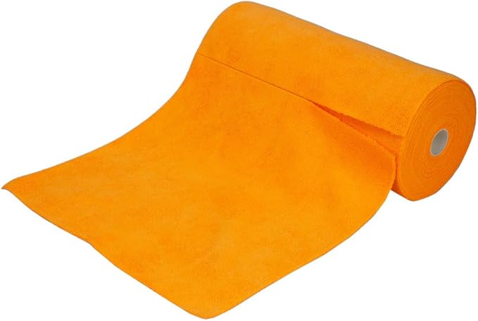 Maxshine Universal Orange Microfiber Tear-Away Towel Roll | 30 Reusable 12”x12” Sheets, 260GSM Terry Microfiber | Eco-Friendly Lint-Free Cleaning Cloths for Car Detailing, Home & Garage Use