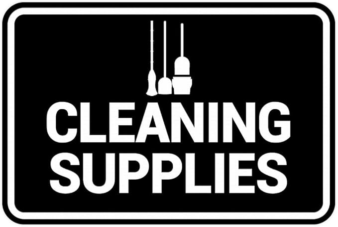 Signs ByLITA Classic Framed Cleaning Supplies Sign (Black) - Large