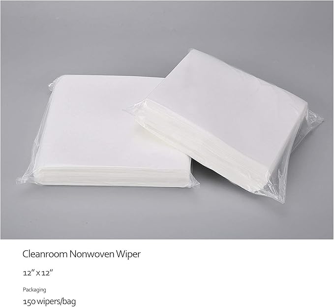 AAwipes Cleanroom Wipes Nonwoven Wipers Cellulose/Polyester Blend 12" x 12" (Grade B, 56GSM, Bag of 150 Pcs) for Lab, Electronics, Pharmaceutical, Printing and Semiconductor Industries