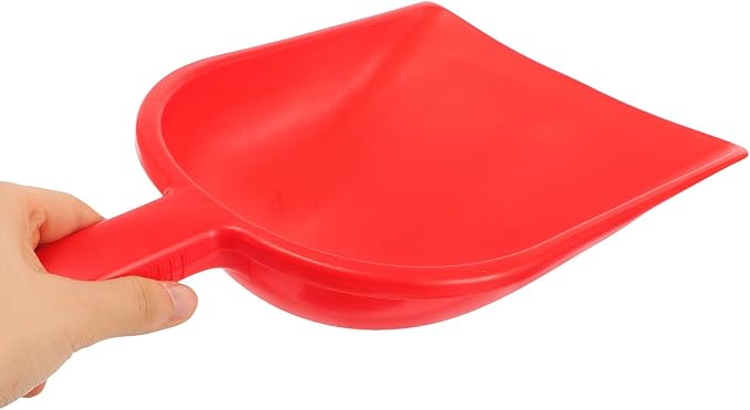 VOSAREA Handheld Dustpan for Desk Cleaning, Small Red Garbage Shovel with Large Capacity, Heavy Duty Kitchen Trash Dustpan for Household Desktop Use