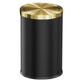 9L/2.4GAL Black Bathroom Trash Can,Gold Small Trash Can with Lid,Garbage cans for Bathroom, Hotel,Office,Lundry,Powder Room (ＢＬＡＣＫ)