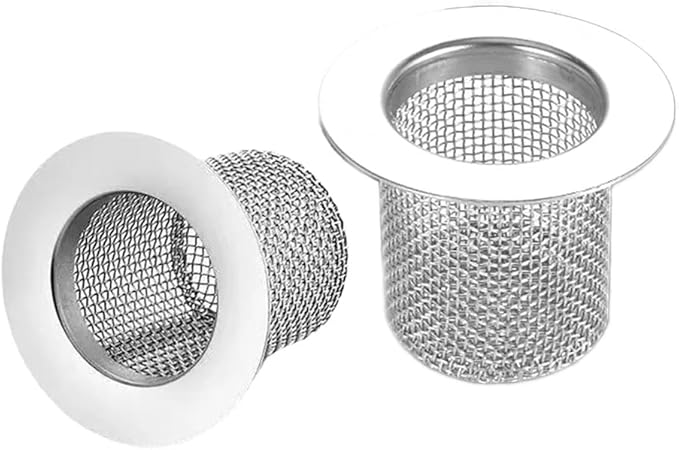 Shower Drain Hair Catcher, Shower Drain Cover - Drop-in Stainless Steel Mesh Hair Trap, Reusable Anti-Clog Drain Strainer for Bathroom Sink/Shower/Tub, Fits for ID 2-inch Holes