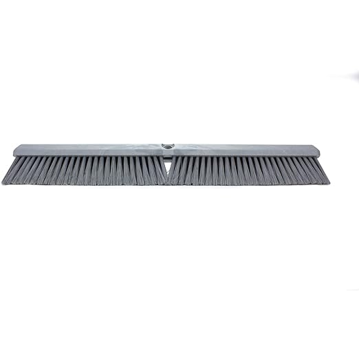 SPARTA 41891EC23 Omni Sweep Plastic Push Broom Head, Heavy Duty, Industrial Broom With Color Code System For Outdoor, Indoor, Garage, Concrete, Patio, Kitchen, Bathroom, 24 Inches, Gray, (Pack of 12)