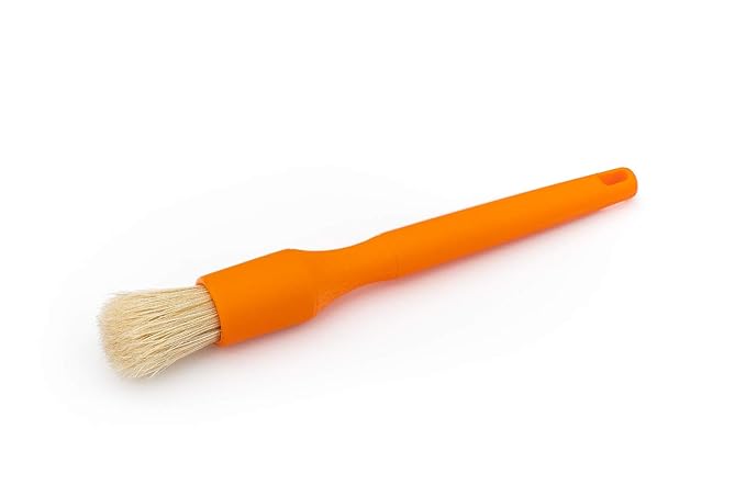 Detail Factory - Crevice Mini Detailing Brush Combo Kit - One Boar's Hair Brush + One Ultra-Soft Synthetic Brush, Heavy Cleaning Action for Small Spaces, Orange + Blue (2-Pack)
