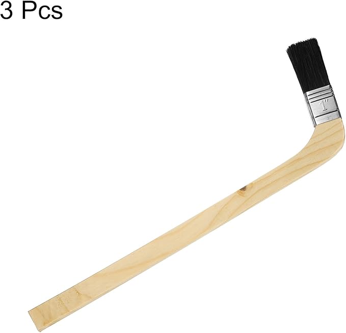 HARFINGTON Paint Brush 3Pcs 1" Brush Width Reusable Variety Angled Bend Brushes Radiator Paint for All Latex Oil Painting Furniture Walls Treatment, Black