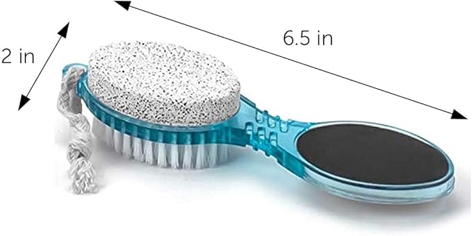 DecorRack (4 in 1) Pedicure Paddle Kit Tool with Pumice Stone for Feet, Foot Hand Toe Nail Cleaning Brush, Metal File and Emery Board, Manicure Foot Rasp Callus Remover Pedi Set (Purple, 1 Pack)