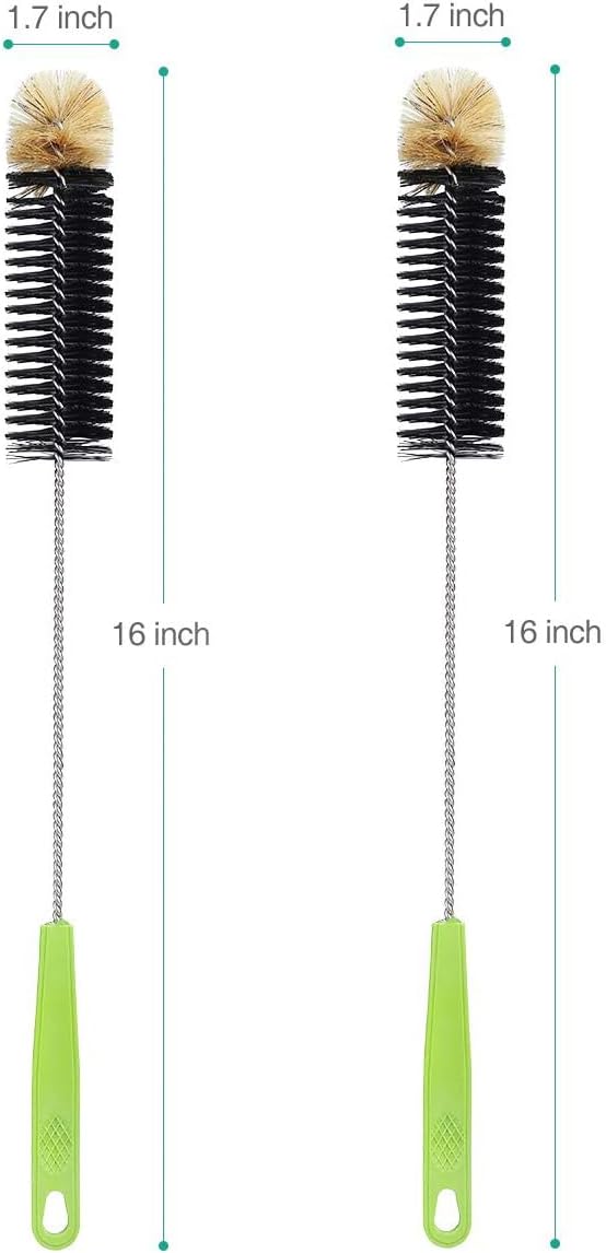 Long Bottle Cleaning Brush，Household Kitchen Cleaning Brush Set for Washing Narrow Neck Beer Bottles, Wine Decanters, Vases, Pipes，and Sports Water Bottles，2 Pack