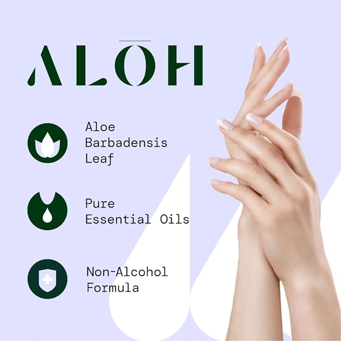 ALŌH Skin - Softening Sanitizing Hand Wipes – Sweet Orange Bergamot (1 Box of 20 Individual Wrapped Wipes)