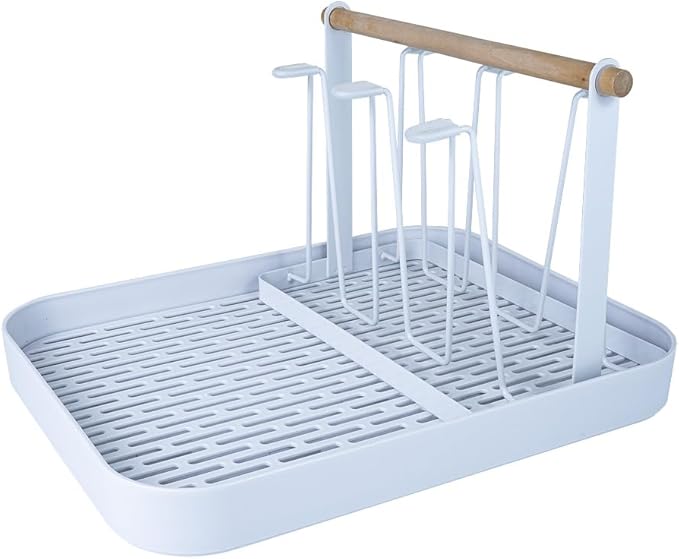 Countertop Drying Rack for Insulated Water Bottles, Glasses, Sports Bottles, Baby Bottles, and More - Drainage Tray for Easy Cleaning and Drying - Practical and Stylish