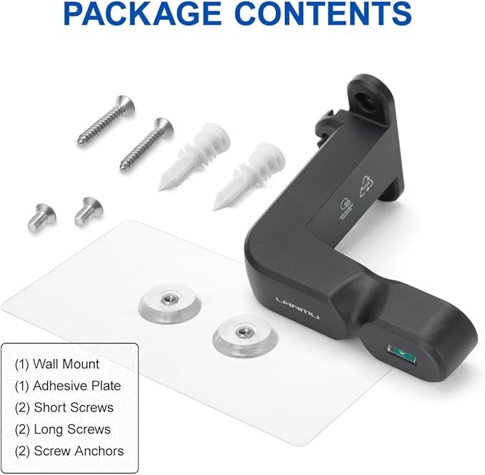LANMU Wall Mount Holder with Cable Clip Compatible with Shark IX141 IX141AMZ IZ462H IZ682H IZ377H IZ376H IZ387H Pet Cordless Stick Vacuum and Handheld Vac CH951 CH950