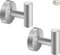 Towel Hooks, SUS 304 Stainless Steel Hooks, Heavy Duty Door Hanger Towel Robe Clothes Cabinet Closet Sponges Hook for Bathroom Kitchen Garage Gotel (Brushed Nickel, 2 Pcs)