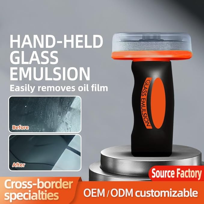 2 Pcs Glass Oil Film Remover for Car,Glass Emulsion Cleaner,Removes Oil Film & Smudges, Improve Windshield Clarity for Safe Driving