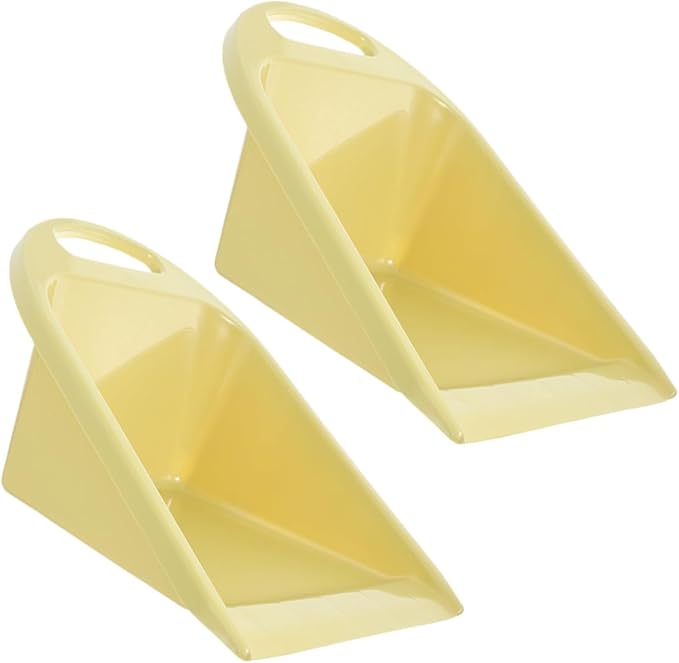 Toyvian Handheld Dustpan Set 2pcs Compact Citrus Yellow Desktop Trash Cleaning Dustpan with Handle for Home Office Kitchen Table Use