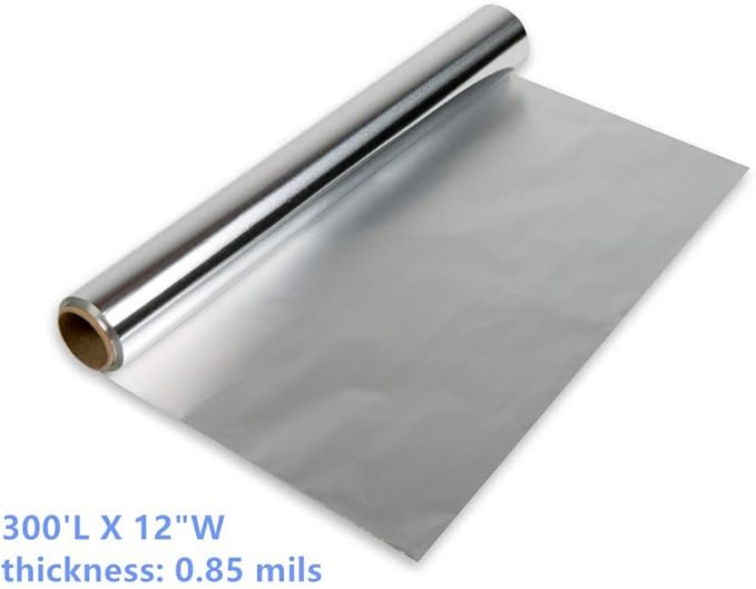 Heavy Duty Aluminum Foil, Food Grade Aluminum Foil Roll 12 Inches X 300 Feet - 300 Square Feet, 0.85mil Thickness