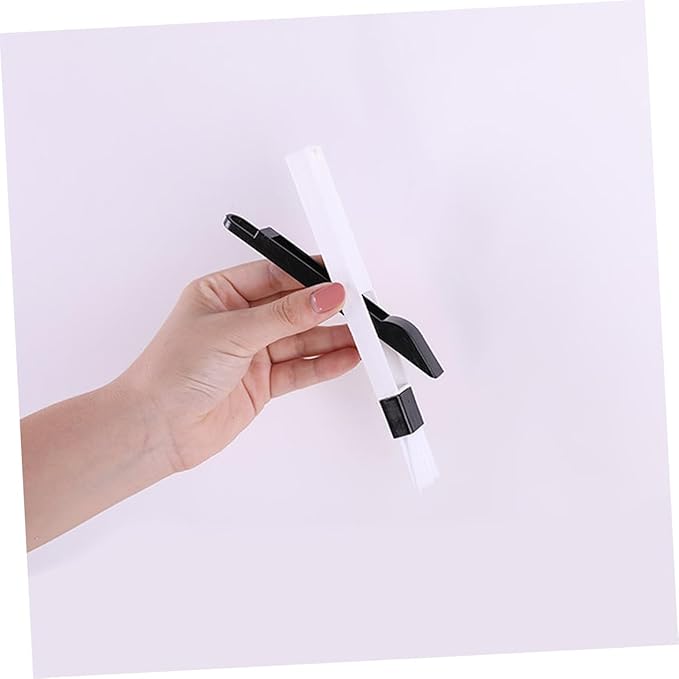 FRCOLOR 3pc Detachable Window Door Track Brush Cleaning Tool with Dustpan Multipurpose Keyboard Cleaner for Grooves and Corners Black