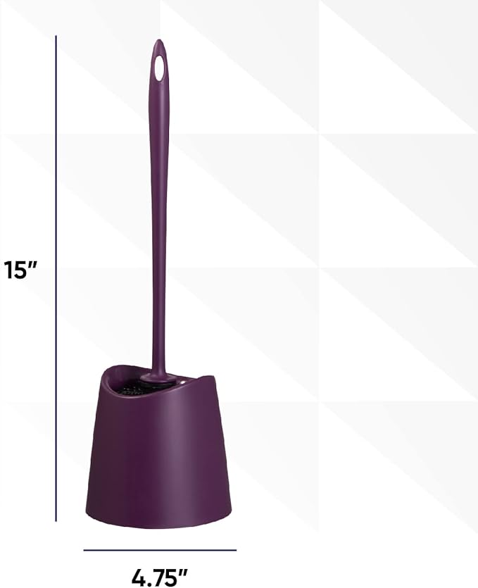Toilet Brush Cleaner and Holder Purple 3 Pack Toilet Bowl Cleaner Brush with Scrubbing Wand, Brush and Storage Caddy for Easy Bathroom Cleaning