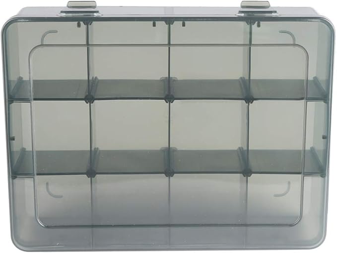 2 Pack Plastic Storage Organizer Box, Storage Container, Jewelry Organizer, Parts Storage Box with Dividers for Crafts, Beads, Buttons, Ornaments, Metal Parts, and More (12 Grids 2 Pack)