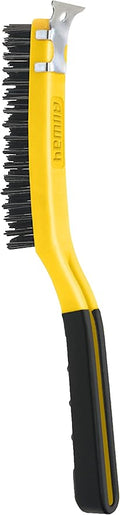 ALLWAY SB319 Soft-Grip Carbon Steel Wire Brush with Scraper