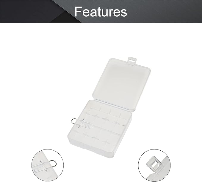 Fielect 3Pcs 18650 Battery Storage Case Holder Organizer 4 Capacity Battery Storage Box for 18650 Battery, Transparent