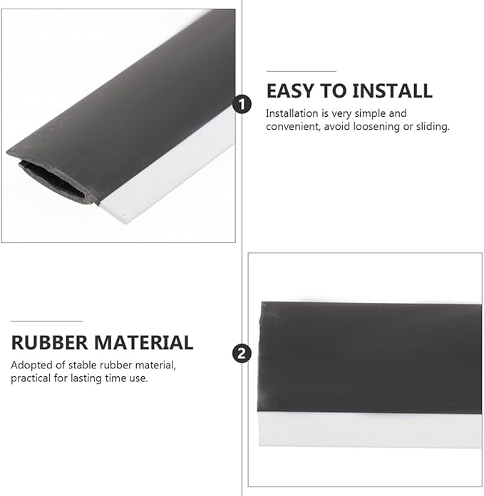 8pcs Dustpan Rubber Edge Replacement Strips 26cm Soft Black Rubber Lip Accessories for Household Cleaning Tools Sturdy Dustpan Parts for Home and Office Use