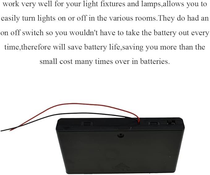 HAHIYO 12V 8AA Battery Holder Bundle with Wire Sturdy Cover Flexible Springs Contact Build-in Switch Batteries Black Case Easy Install 2 Pieces for Wall Clocks Ham Radio Kids Toys