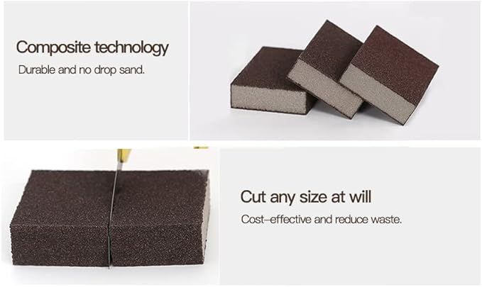 Carborundum Heavy Duty Scouring Sponges - Fiberglass-Free Nano Rust Eraser for Pots, Pans, Grill, Oven Racks & Sink Stains (1'' 6Ct (Pack of 1))