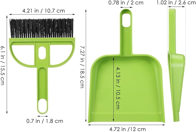 DECHOUS Dustpan and Broom Set for Desk: 6 Pack Mini Handheld Cleaning Broom and Dust Pan Combo Set - Small Portable Sweeper for Pet Cage Keyboard Countertop Car