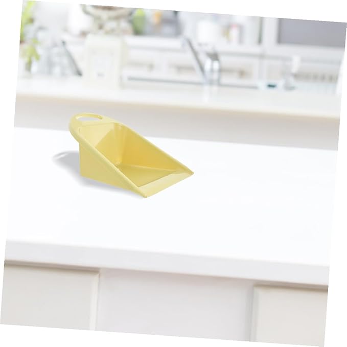 TOYANDONA 2pcs Small Handheld Dustpans with Handle, Ergonomic Trash Scoops in Lime Yellow for Home and Office Desk Cleaning