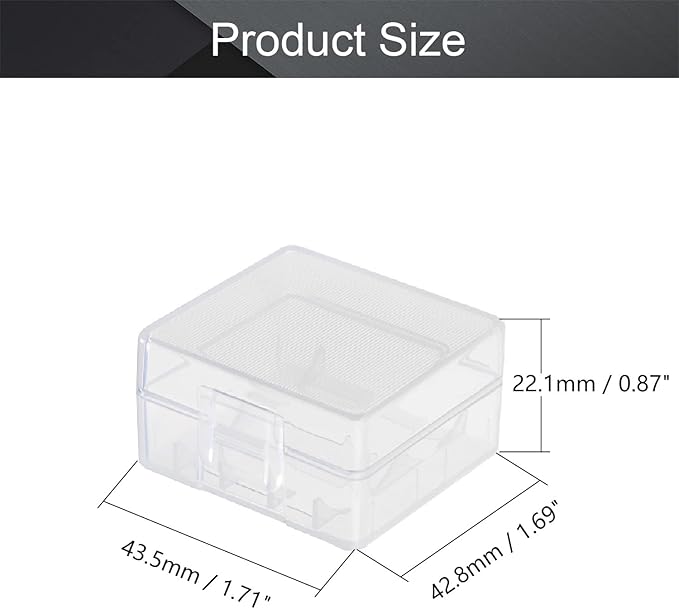 Fielect 2 x 18350 Battery Storage Case Holder Organizer Box Transparent