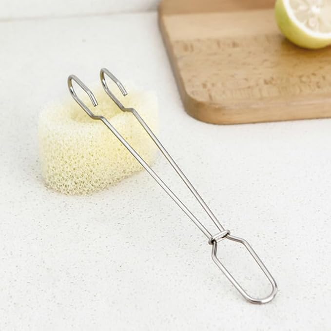 Hemoton Bottle Cleaning Brush with Replaceable Sponge Head and Long Stainless Steel Handle 9.44In for Baby Bottles Glass Bottles Water Cups