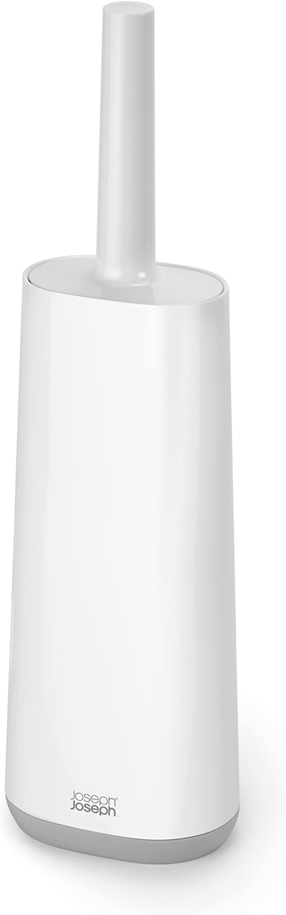 Joseph Joseph Flex Hygienic Silicone Toilet Brush with Slim Holder Set, Flexible Anti-drip, Anti-Clog Deep Clean Head - White/Grey