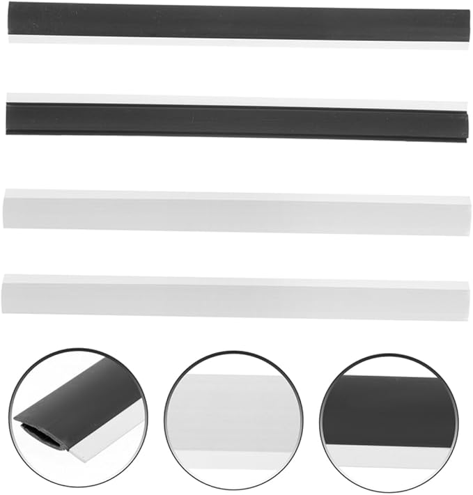 ERINGOGO 4pcs Dustpan Edge Strip Rubber Lip Accessory Replacement Parts for Dustpan Weatherproof Solid Design